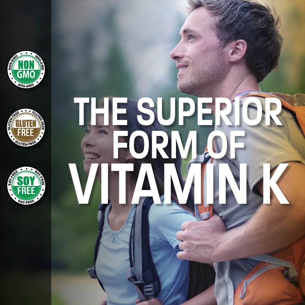Gélules de Bronson Vitamine K2 MK-7 sur une table