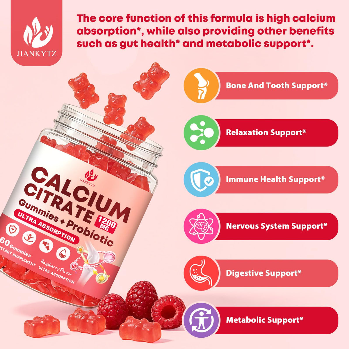 Gélules de Calcium Citrate 1200 mg de JIANKYTZ en gros plan