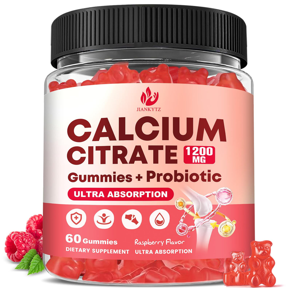 Gélules de Calcium Citrate 1200 mg de JIANKYTZ en vue de face