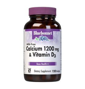 Gélules de Calcium sans lait BlueBonnet 1200 mg et D3 400 UI - Vue avant