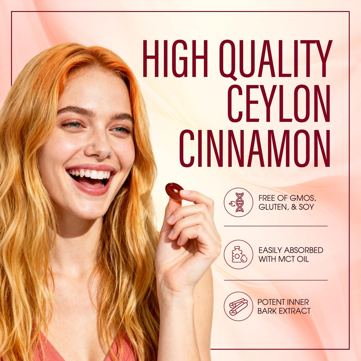 Gélules de Canelle de Ceylan BnPnCn sur une surface blanche