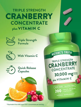 Gélules de canneberge Nature's Truth avec ingrédients naturels