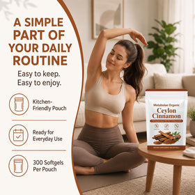 Gélules de cannelle de Ceylan a balanced routine sur une table