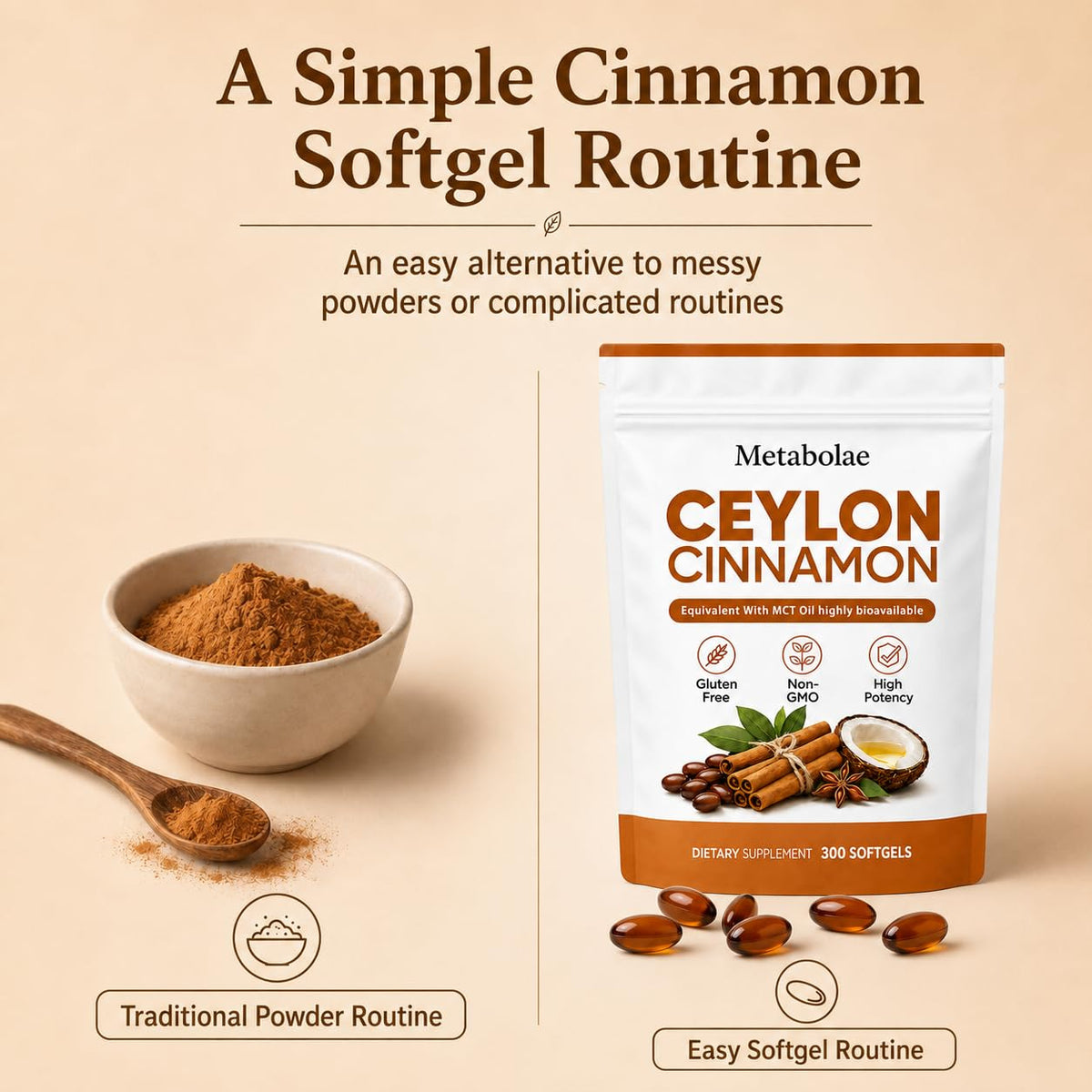 Gélules de cannelle de Ceylan Belano avec huile MCT