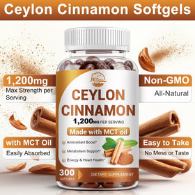 Gélules de cannelle de Ceylan Nature's live sur fond blanc