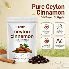 Gélules de Cannelle de Ceylan RESIA, gros plan d'une gélule