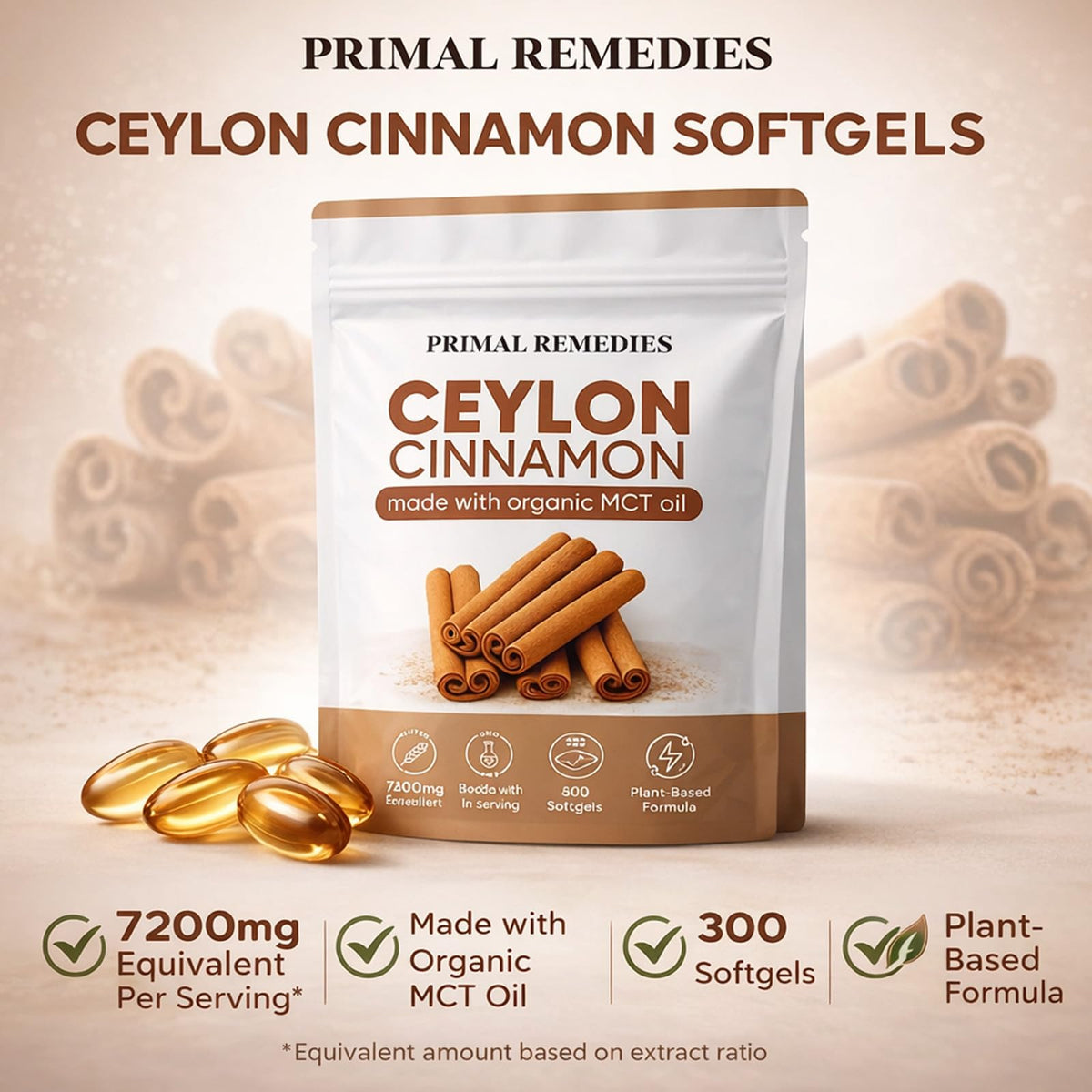 Gélules de Cannelle de Ceylan WHDEOW dans un cadre naturel