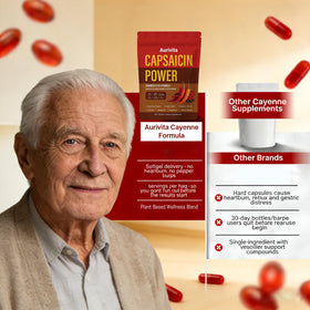 Gélules de Capsaïcine Aurivita ouvertes montrant la taille