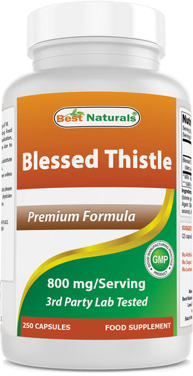 Gélules de chardon béni Best Naturals 800 mg, vue de face