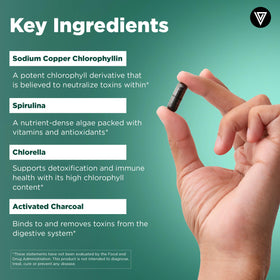 Gélules de chlorophylle Vital Vitamins dans un bol