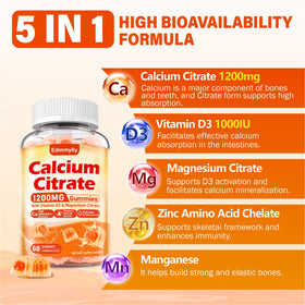 Gélules de citrate de calcium Edmmyliy ouvertes, montrant la texture de la gomme