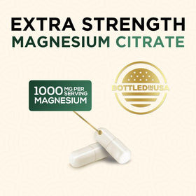 Gélules de citrate de magnésium Nature's Nutrition sur une table