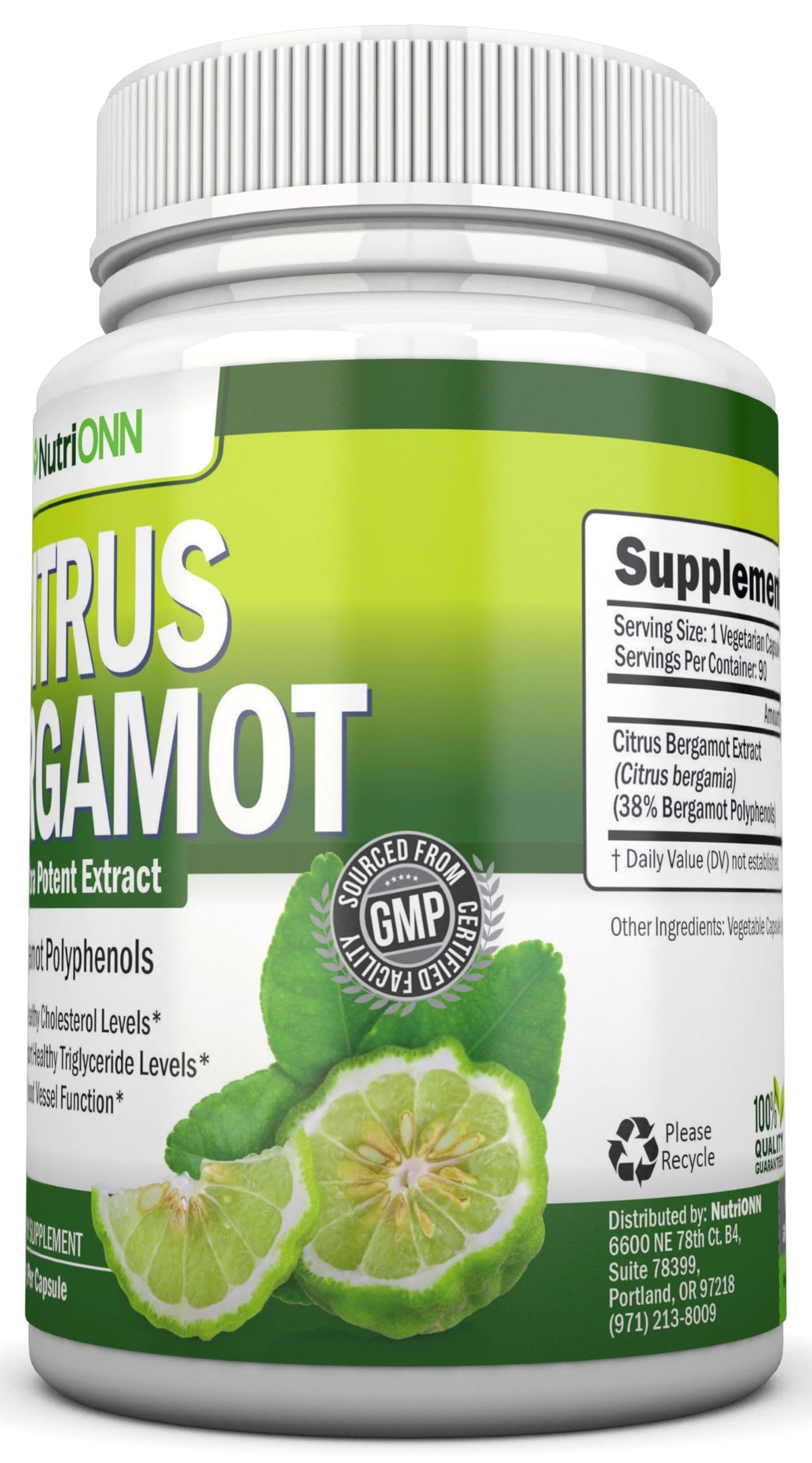Gélules de Citrus Bergamot dans une main