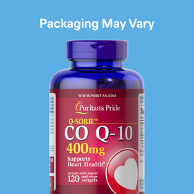 Gélules de Coenzyme Q10 Puritan's Pride 400mg à l'intérieur du flacon