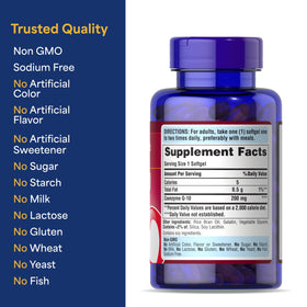 Gélules de Coenzyme Q10 sur une cuillère, présentation produit