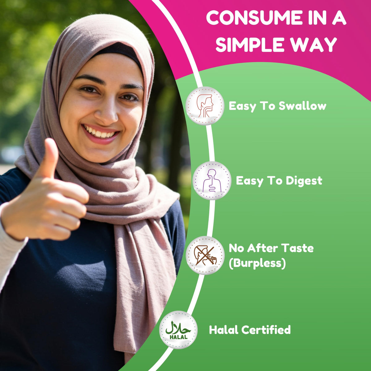 Gélules de collagène SHIFAA NUTRITION versées dans une cuillère