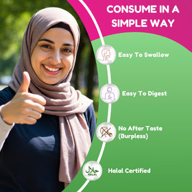 Gélules de collagène SHIFAA NUTRITION versées dans une cuillère
