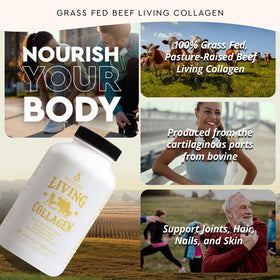 Gélules de collagène vivant Ancestral Supplements sur une surface en bois
