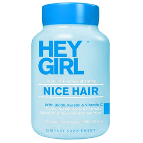 Gélules de compléments alimentaires Hey Girl Tea pour cheveux, boîte ouverte