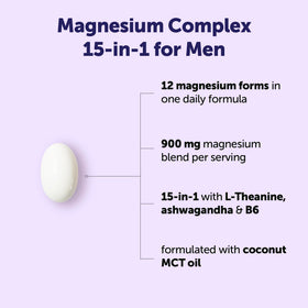 Gélules de Complexe de Magnésium 15-en-1 Micro Ingredients sur fond blanc
