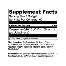Gélules de CoQ10 100mg Essential Elements dans une main