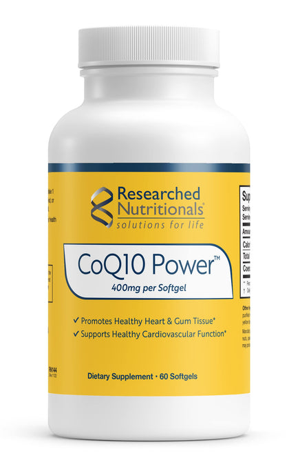 Gélules de CoQ10 400mg Researched Nutritionals vue de face