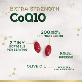 Gélules de CoQ10 Nature's Nutrition sur une table