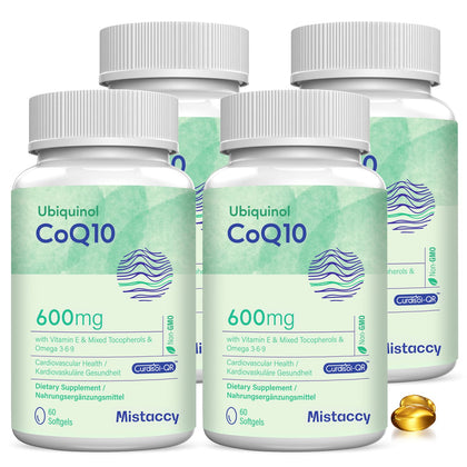 Gélules de CoQ10 Ubiquinol 600mg de Mistaccy en flacon