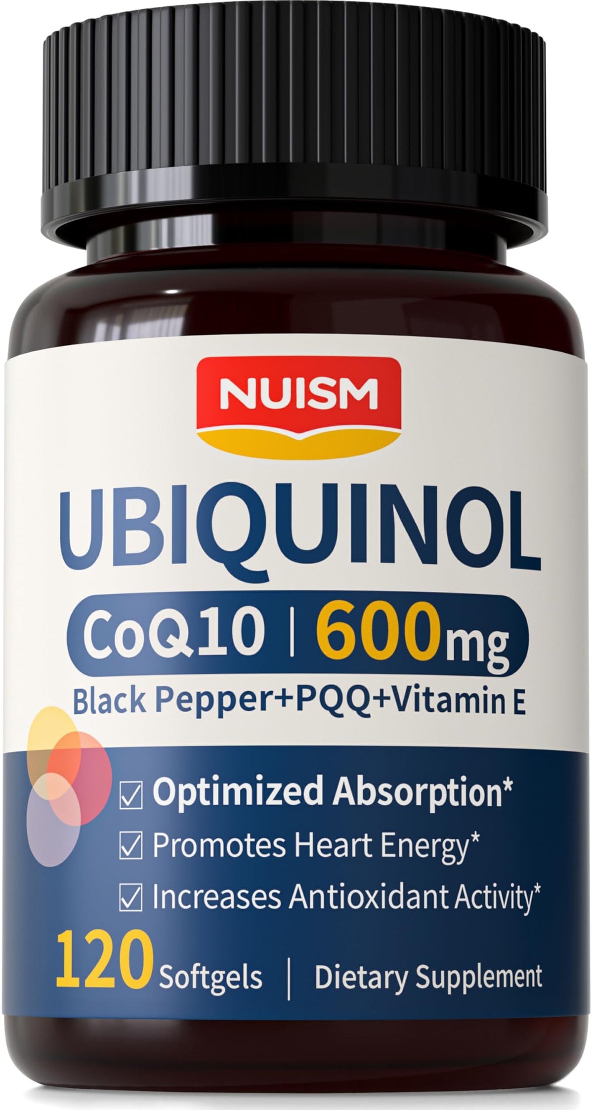 Gélules de CoQ10 Ubiquinol 600mg NUISM en boîte
