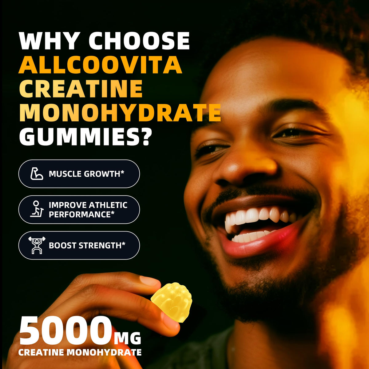 Gélules de créatine monohydrate Allcoovita, dosage par portion