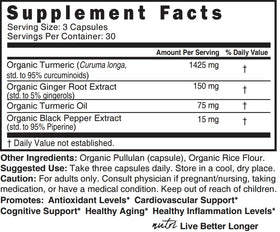 Gélules de Curcuma Curcumin Nature's Fusions dans un bol en bois