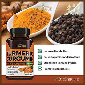 Gélules de Curcuma Curcumin NEW AGE avec Bioperine
