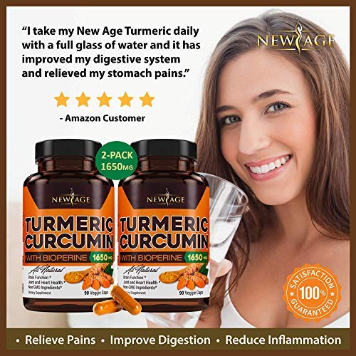 Gélules de Curcuma Curcumin NEW AGE sur fond blanc