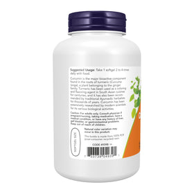 Gélules de Curcuma Curcumin NOW Foods sur fond blanc