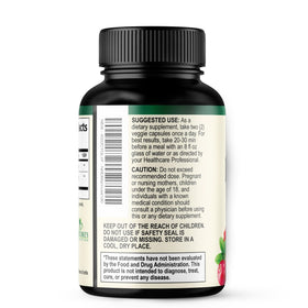 Gélules de D-Mannose Nature's Nutrition à côté d'un verre d'eau
