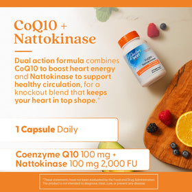 Gélules de Doctor's BEST CoQ10 100 mg et Nattokinase sur fond blanc