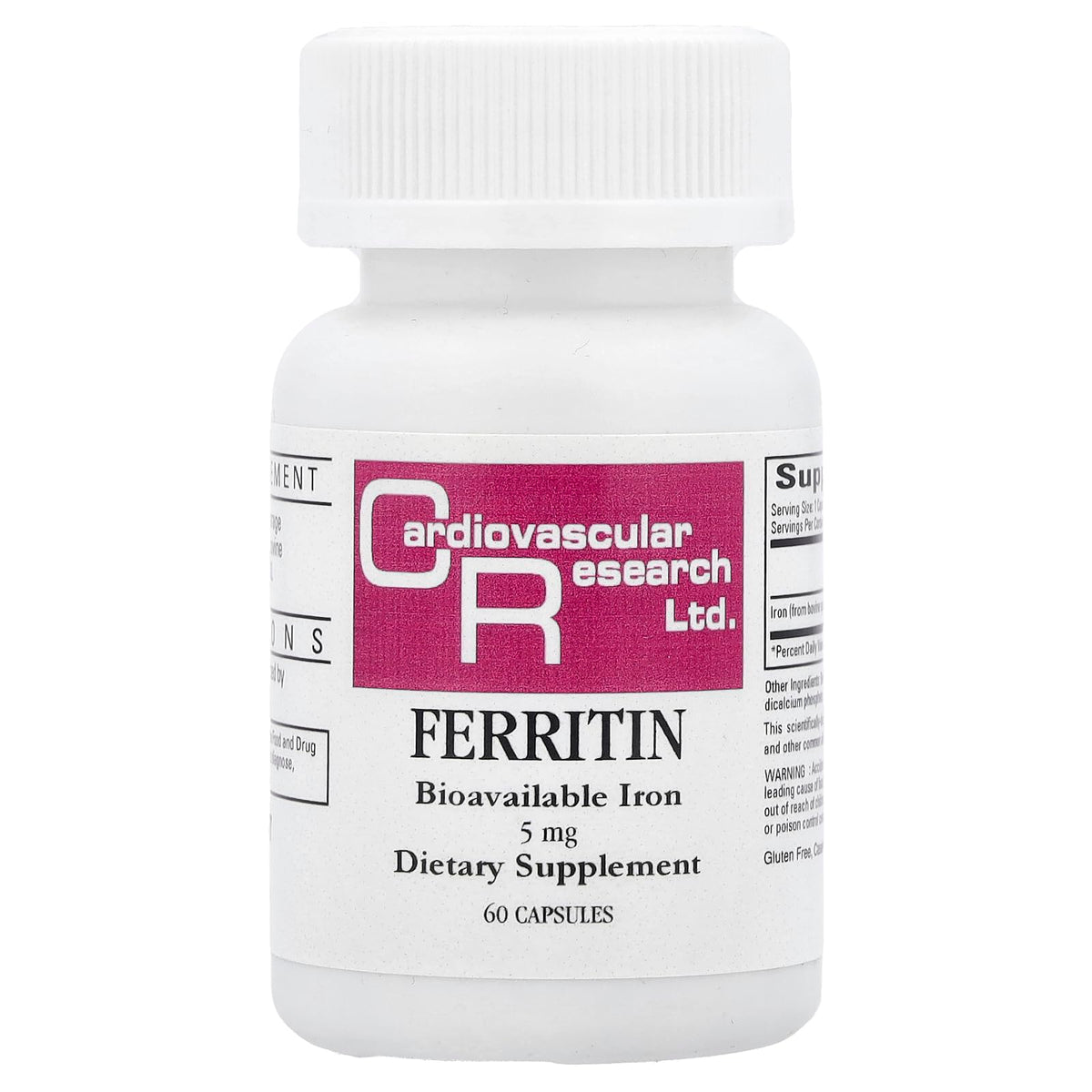 Gélules de Ferritine Ecological Formulas, boîte vue de face