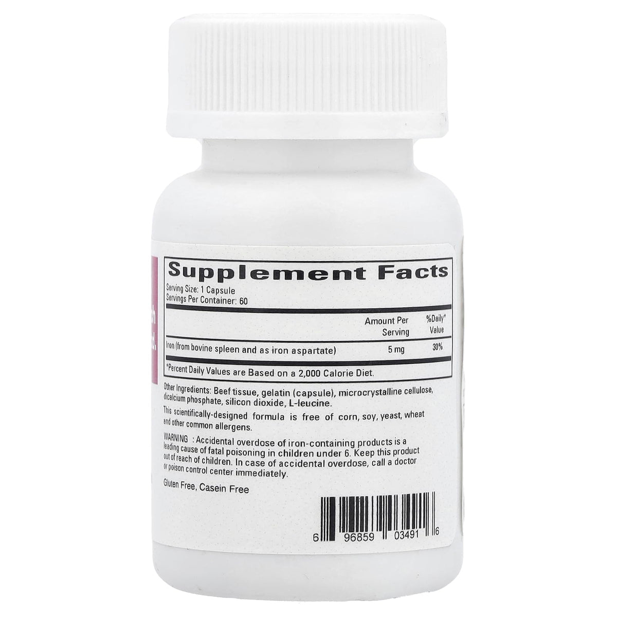 Gélules de Ferritine Ecological Formulas, contenu de la boîte avec gélules