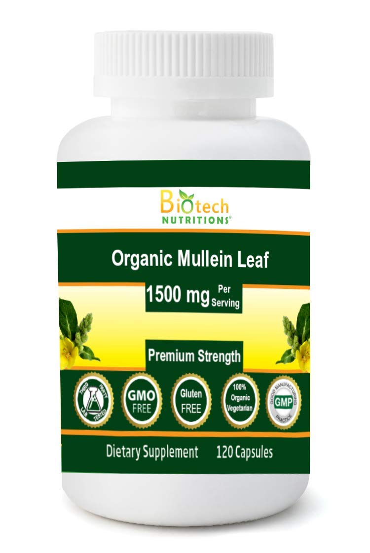 Gélules de feuille de molène Biotech Nutritions 1500 mg, vue de face
