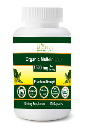 Gélules de feuille de molène Biotech Nutritions 1500 mg, vue de face