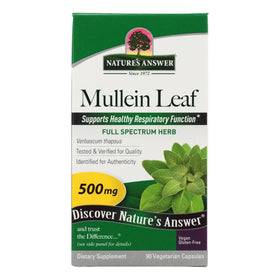 Gélules de feuille de molène Nature's Answer 90 capsules vue de face