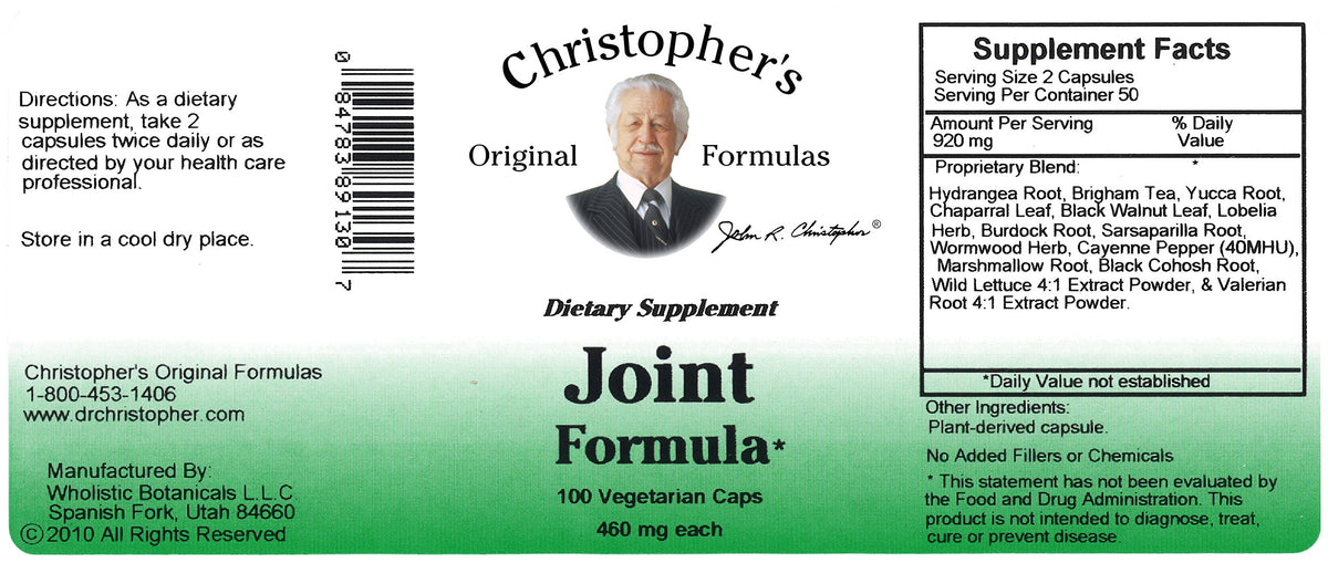 Gélules de Formule Articulaire Christopher's prêtes à être prises