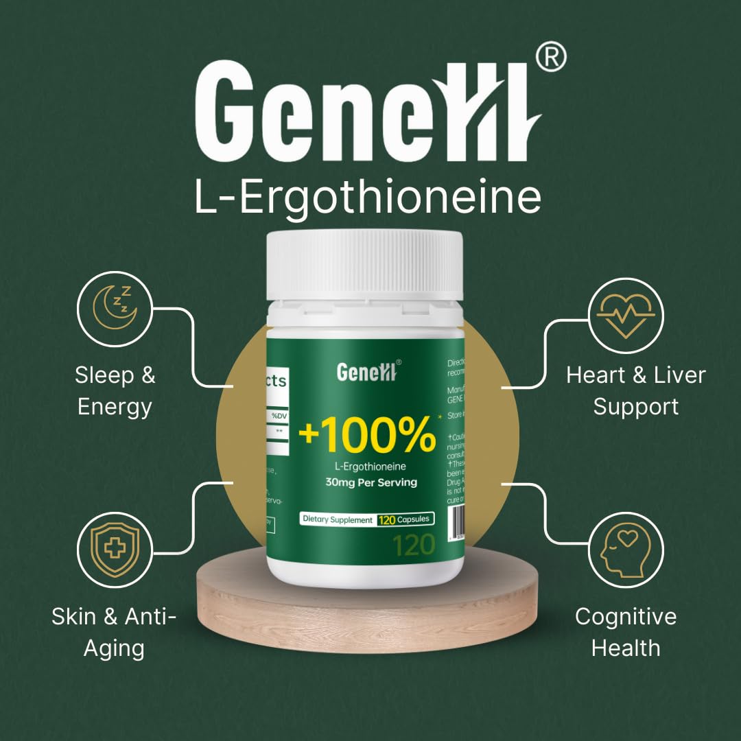 Gélules de GENEIII L-Ergothioneine sur une cuillère