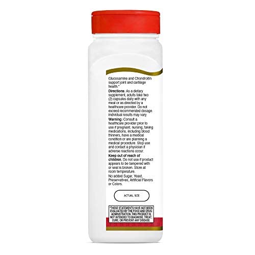 Gélules de glucosamine et chondroïtine 21st Century en gros plan