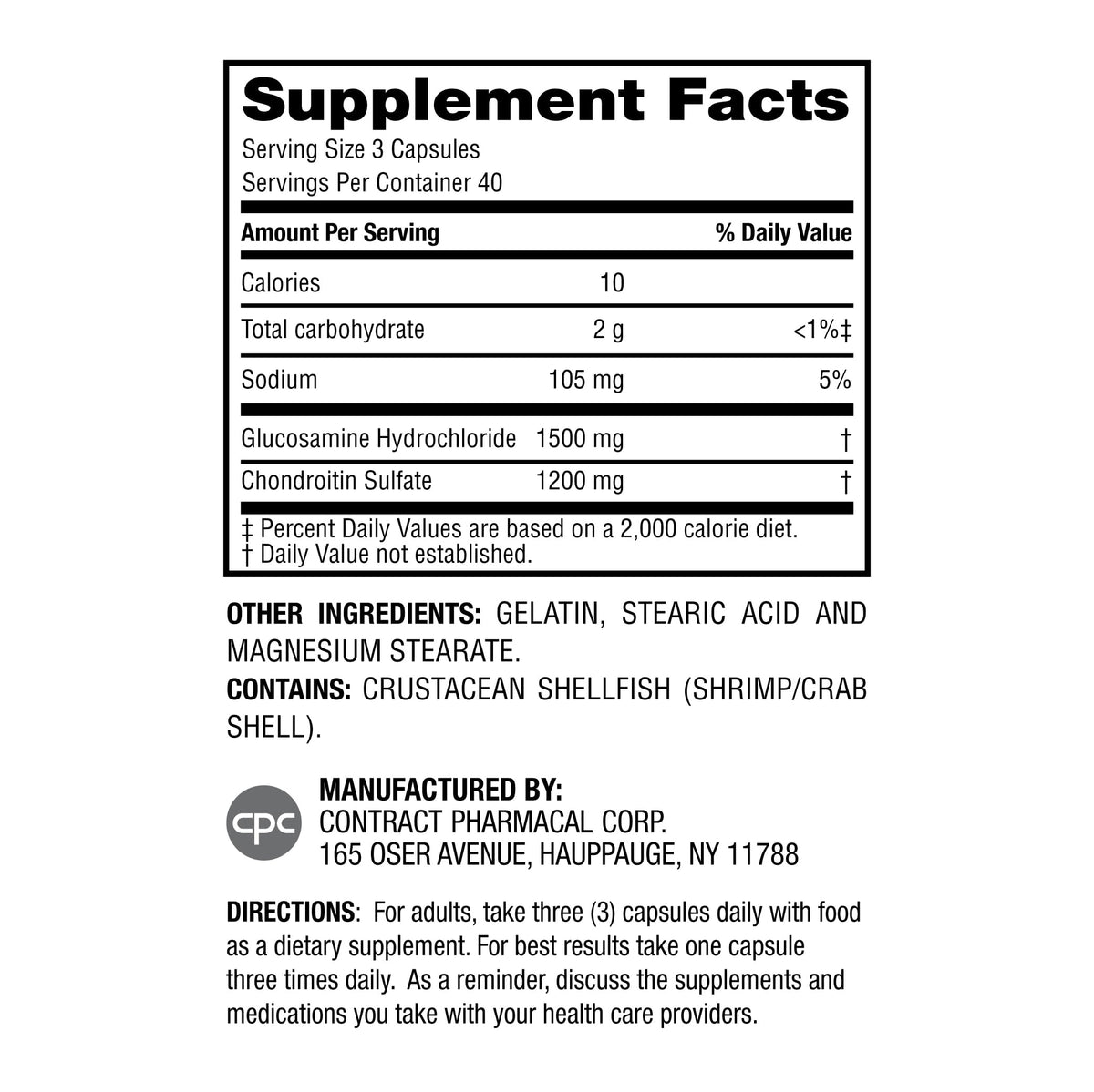 Gélules de glucosamine et chondroitine d'Earth's Splendor sur une table