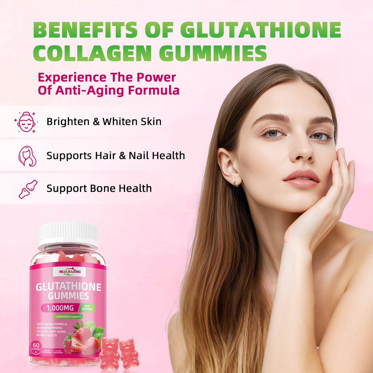 Gélules de glutathion HEALOADING avec texture gélatineuse