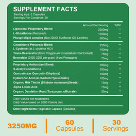 Gélules de Glutathion Liposomal de Spliferkou sur une table
