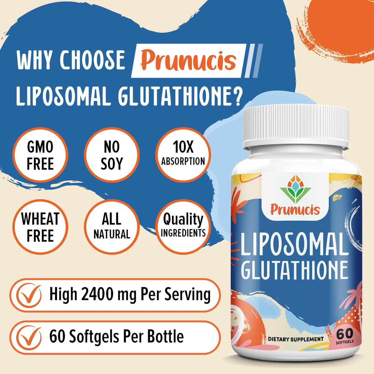 Gélules de Glutathion Liposomal Prunucis sur une surface blanche