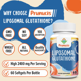 Gélules de Glutathion Liposomal Prunucis sur une surface blanche