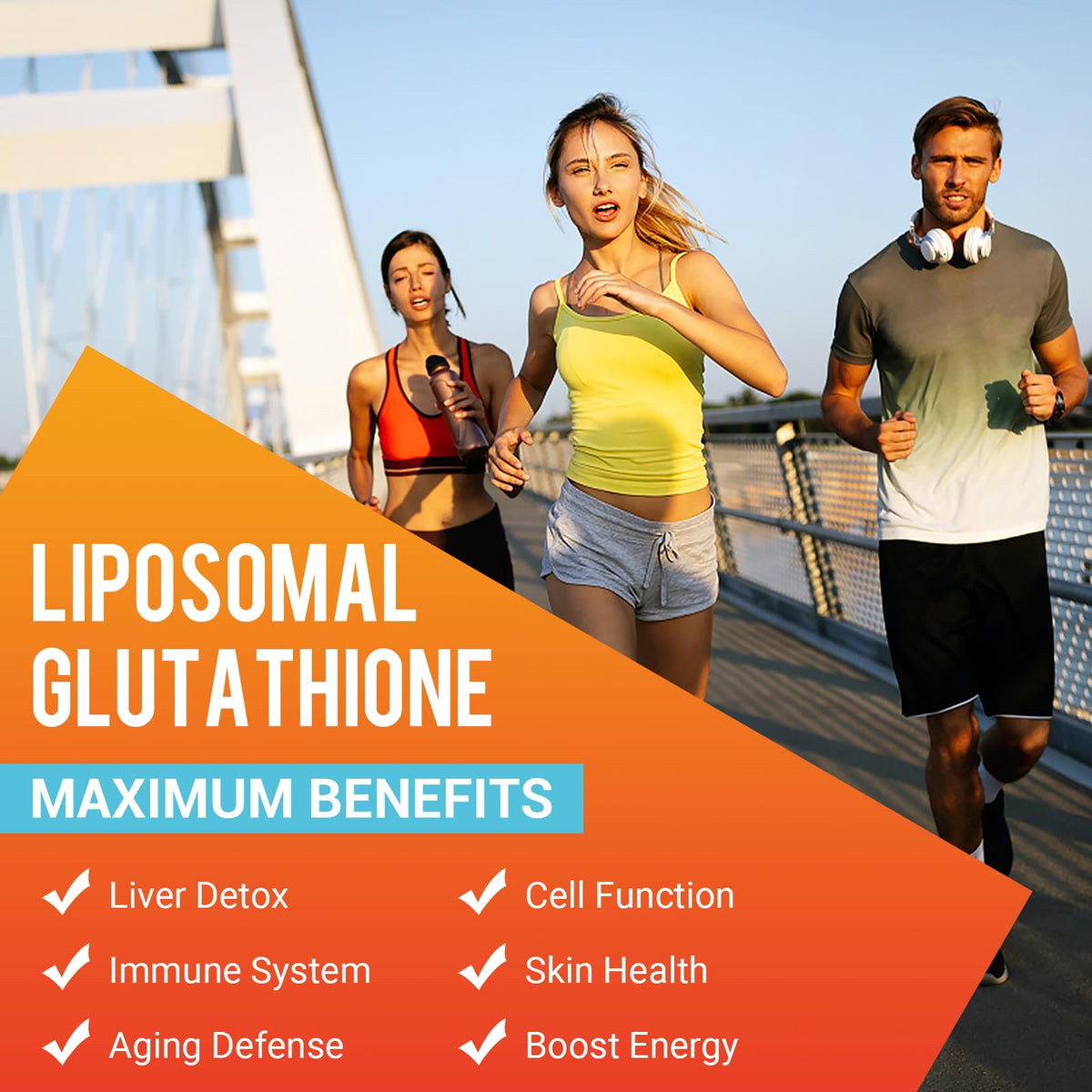 Gélules de Glutathion Liposomal sur une table en bois